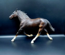 BREYER DARK BROWN TRADITIONAL RUNNING HORSE, 4 WHITE SOCKS